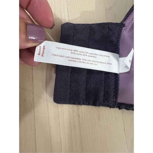 Cacique Lane Bryant Purple Boost Plunge Bra Plus Size 46DD Underwire Lingerie - Picture 8 of 10